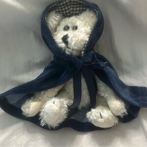 Boyds Bears Plush Teddy with Dark Blue Hooded Cape